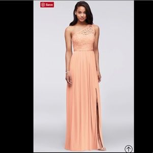 One shoulder lace bridesmaid dress